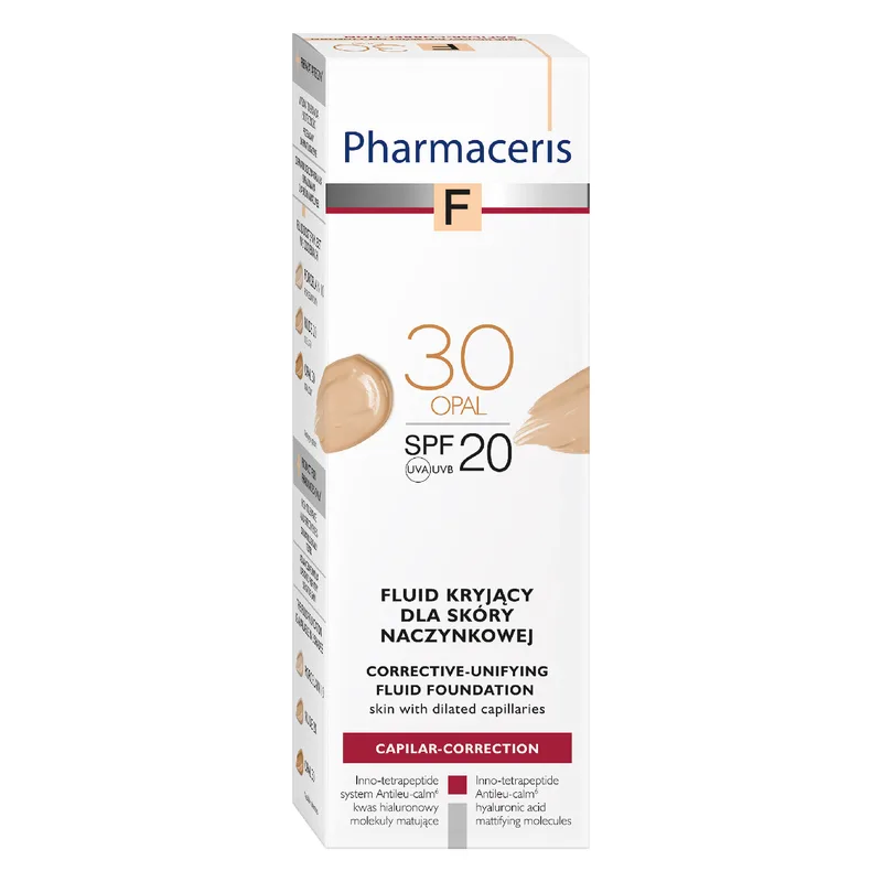 Флюїд для обличчя PHARMACERIS (Фармацеріс) F тональний для капілярної шкіри SPF20 відтінок 30 опал 30 мл