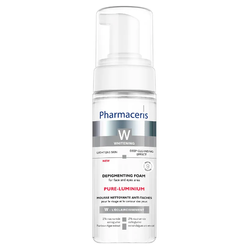 Піна для обличчя та шкіри навколо очей PHARMACERIS (Фармацеріс) W Pure-Luminium (Пурі-Альбуцин) очищуюча відбілююча 150 мл