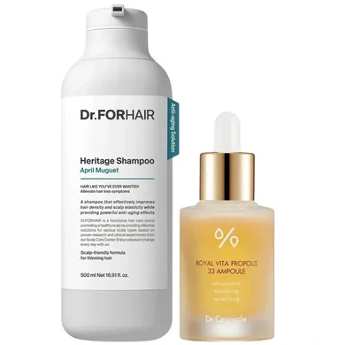 Dr.FORHAIR Heritage Shampoo April Muguet & Dr.Ceuracle Royal Vita Propolis 33 Ampoule