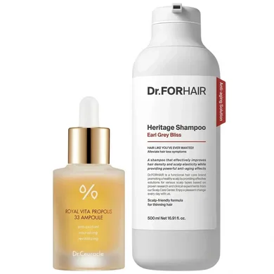 Dr.FORHAIR Heritage Shampoo Earl Grey Bliss & Dr.Ceuracle Royal Vita Propolis 33 Ampoule