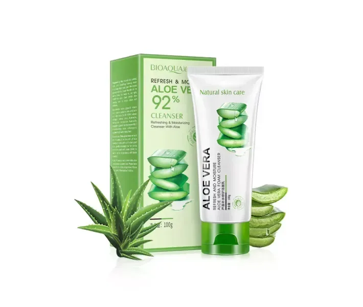 Пінка для вмивання BIOAQUA Aloe Vera 92% Cleanser 100г Біоаква з алое вера Оригінал