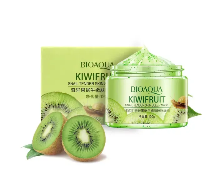 Нічна маска гелева для обличчя BIOAQUA Kiwifruit Snail Sleep Mask з муцином равлика та екстрактом ківі 120 г