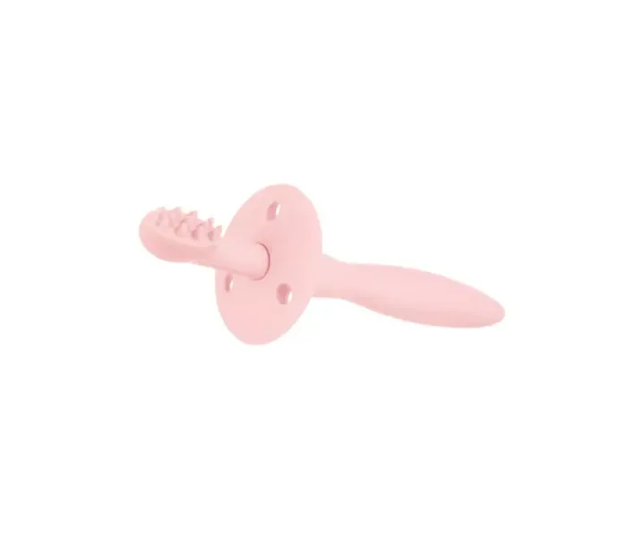 Силіконова щітка для зубів Canpol Babies з обмежувачем рожева (51/500_pin)