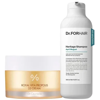 Dr.FORHAIR Heritage Shampoo & Dr.Ceuracle Royal Vita Propolis 33 Cream