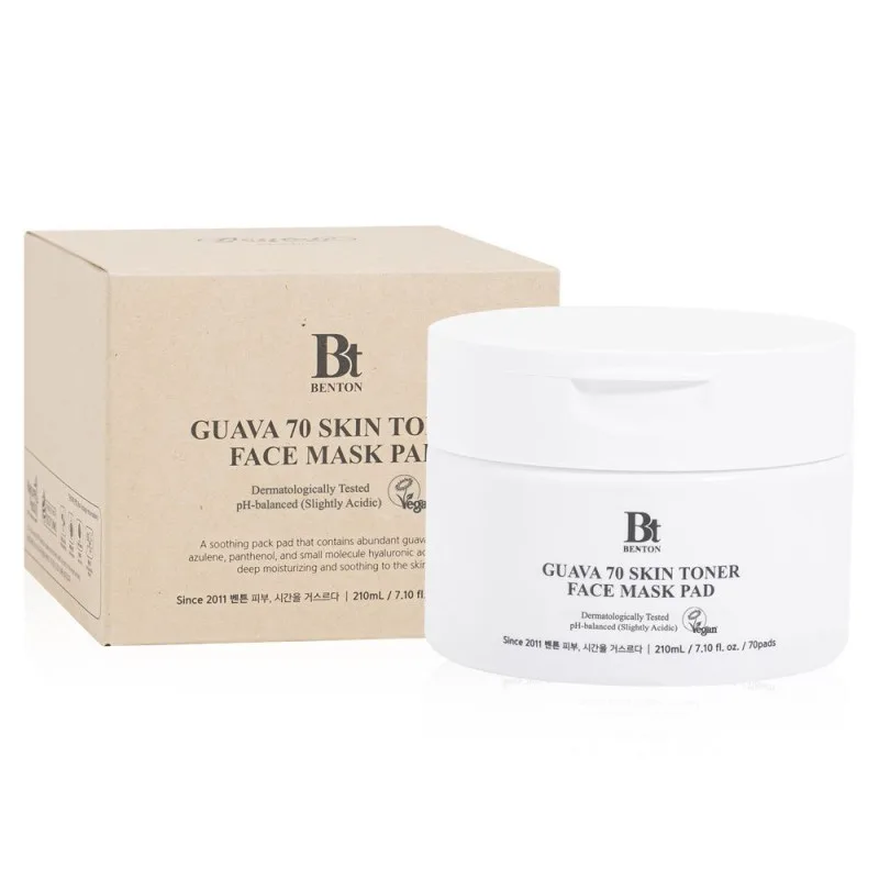 Заспокійливі тонер-педи для обличчя - Benton Guava 70 Skin Toner Face Mask Pad