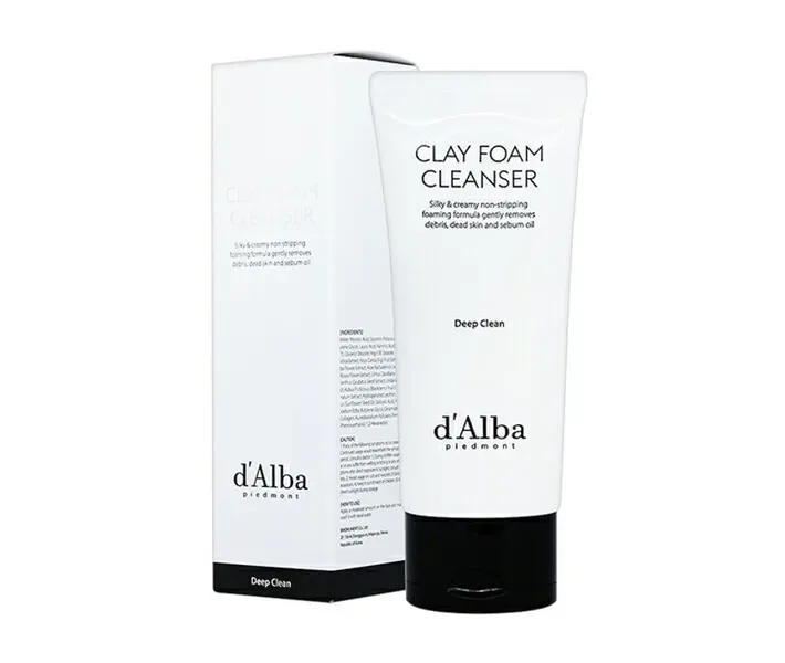 Ніжна пінка для глибокого очищення шкіри, 80мл D'ALBA Deep Clean Clay Foam Cleanser