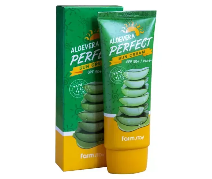 Крем FARM STAY Aloever Perfect Sun Cream SPF50+ PA+++