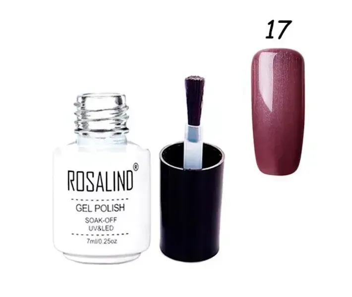 Гель-лак для нігтів манікюру 7мл Rosalind, шиммер, 17 темний півонія