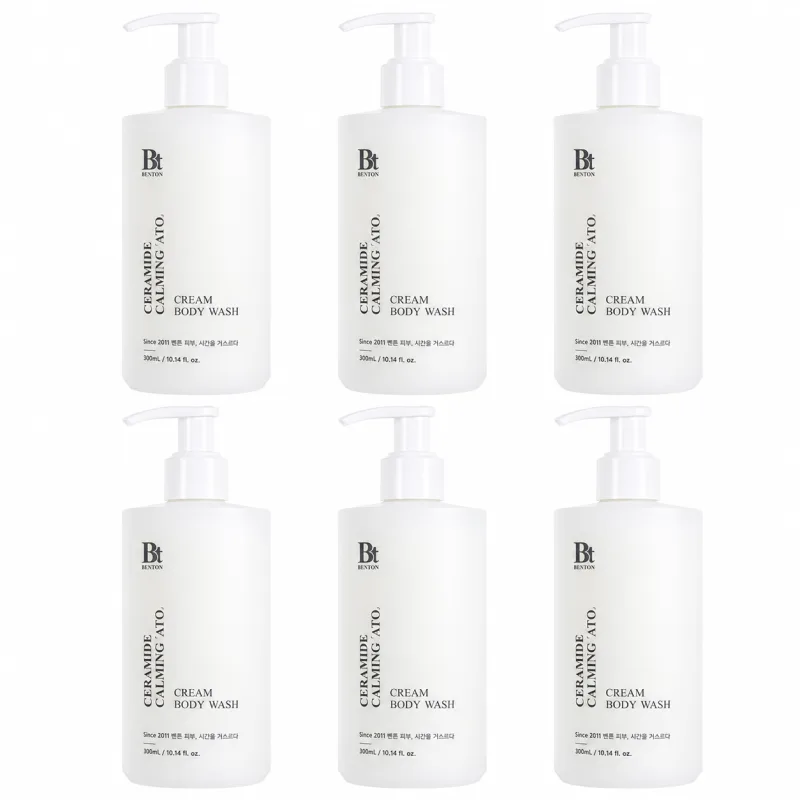 5+1 Набір Очищувальний кремовий гель для душу з керамідами Benton Ceramide Calming Ato Cream Body Wash, 300 мл