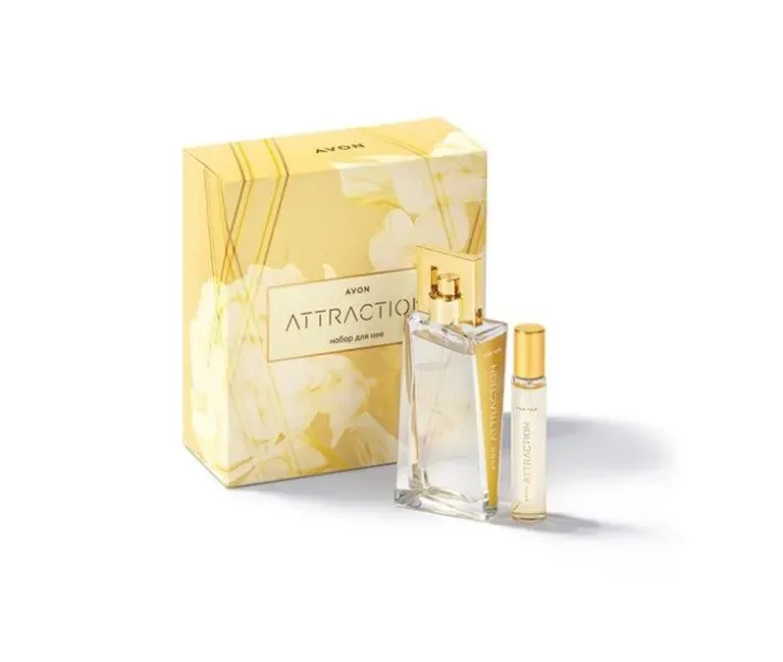 Парфумерний набір AVON Attraction для Неї в подарунковій упаковці атракшн духи подарунок на 8 березня