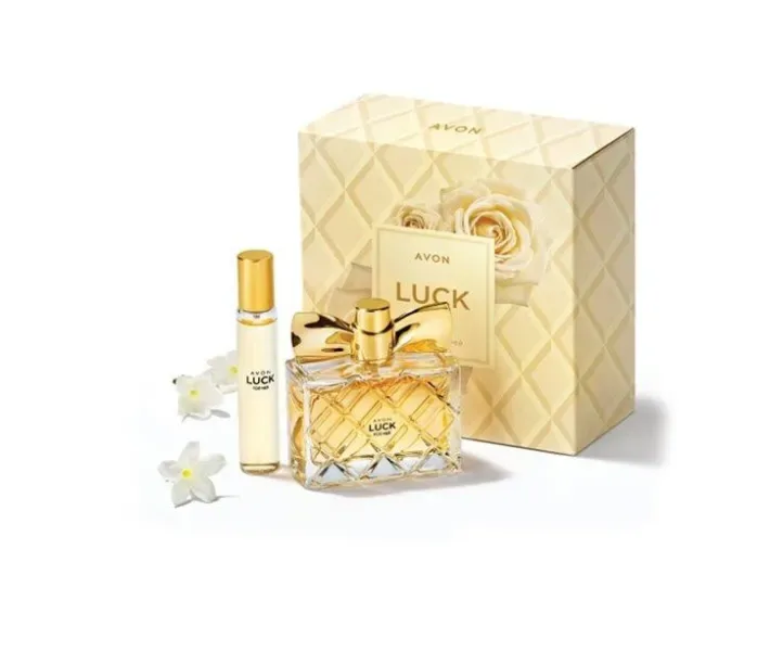 Парфумерні набір AVON Luck для Неї в подарунковій упаковці лак духи подарунок на 8 березня