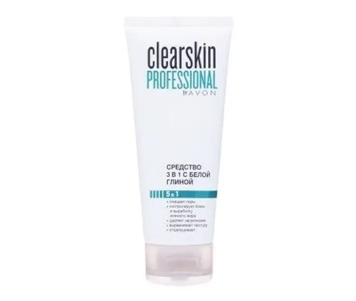 Засіб 3 в 1 з білою глиною Очищення + Скраб + Маска 75мл Clearskіn AVON