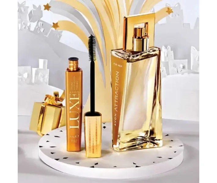 Подарунковий жіночий набір на 8 березня AVON П/В Attraction 50 мл + Туш для вій Luxe AVON атракшн духи