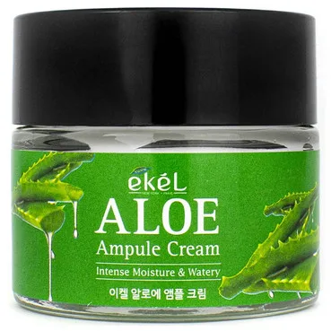 Крем для обличчя зволожуючий і заспокійливий з екстрактом алое Ekel Aloe Ampule Cream