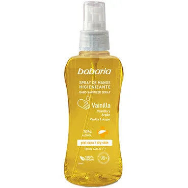 Спрей-антисептик для рук з ваніллю та аргановою олією Babaria Vanilla & Argan Hand Sanitizing Spray