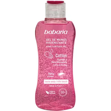 Гель-антисептик для рук з бавовною та олією шипшини Babaria Cotton & Rosehip Hand Sanitizing Gel