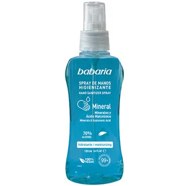 Cпрей-антисептик для рук з мінералами та гіалуроновою кислотою Babaria Mineral & Hyaluronic Hand Sanitizing Spray