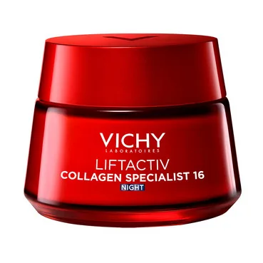 Нічний антивіковий крем Vichy Liftactiv Collagen Specialist 16 з ко-бондинг технологією для корекції 16 ознак старіння шкіри обличчя 50 мл (3337875722520)