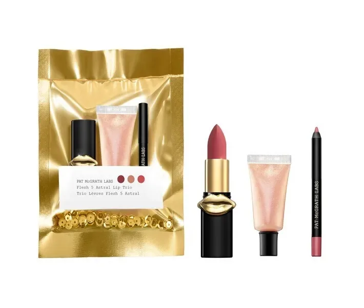 Подарунковий набір для губ: помада, олівець і блиск PAT McGRATH LABS Flesh 5 Astral Lip Trio