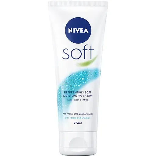 Освіжаючий зволожувальний крем NIVEA Soft для обличчя, рук та тіла 75 мл