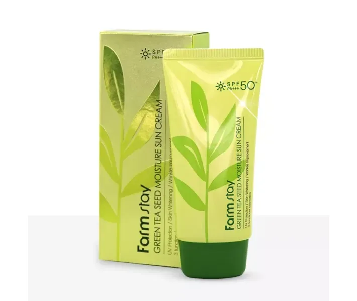 Сонцезахисний зволожуючий крем із насінням зеленого чаю FarmStay Green Tea Seed Moisture Sun Cream