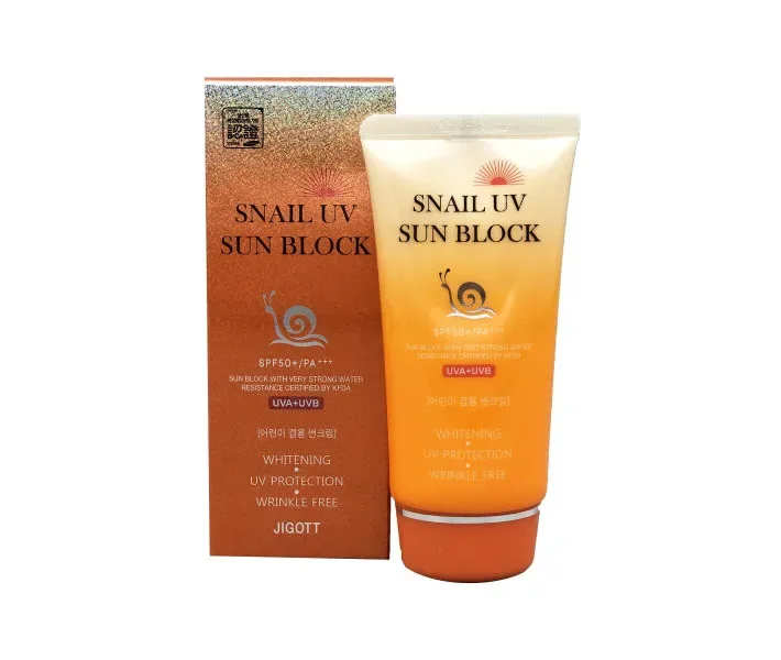 Крем солнцезащитный с муцином улитки Jigott Snail UV Sun Block SPF 50+/PA+++ 70ml (J0113)