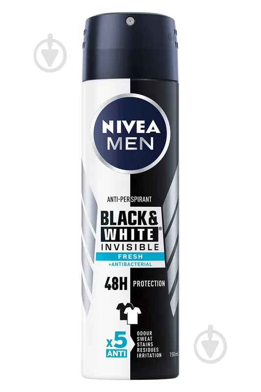 Дезодорант-антиперспірант Nivea Невидимий Захист для чорного та білого Fresh