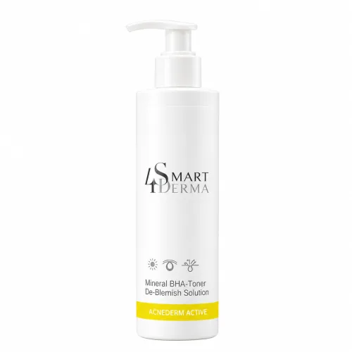 Себорегулюючий тонер - ексфоліант - Smart4Derma Acnederm Active Mineral BHA-Toner Dr-Blemish Solution 200ml