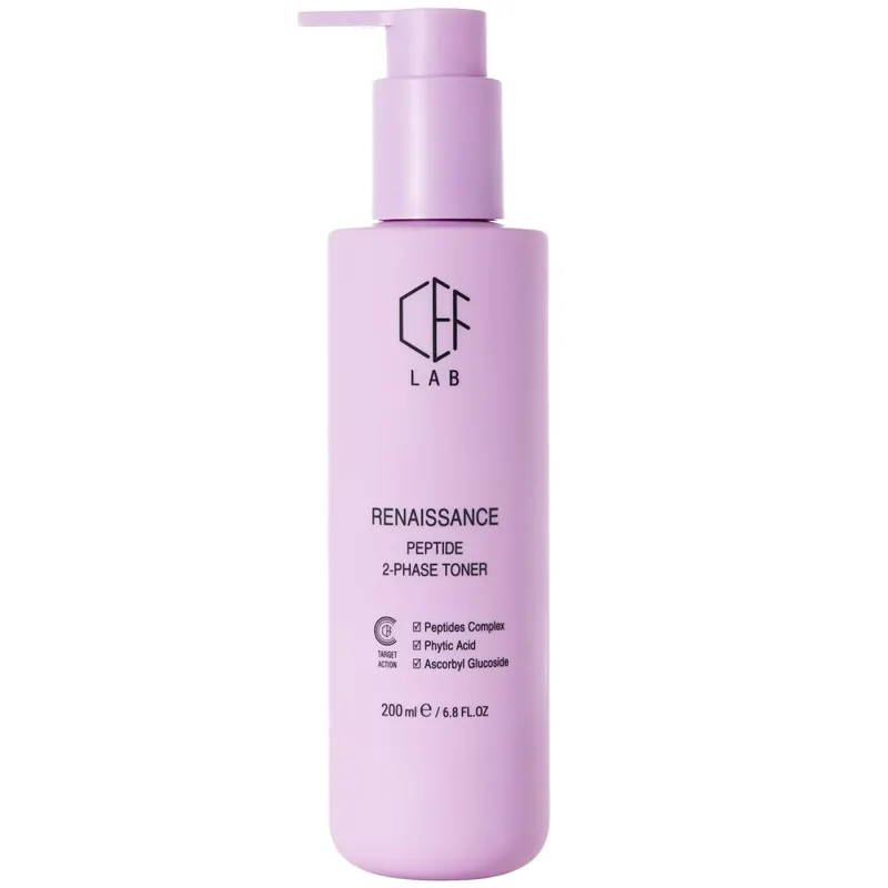 Пептидний 2-фазний тонер для пружності та сяйва шкіри CEF Lab Renaissance Peptide 2-Phase Toner