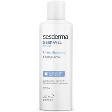 Шампунь для волосся з сухою лупою і псоріазом шкіри голови SesDerma Seskavel Urea Shampoo
