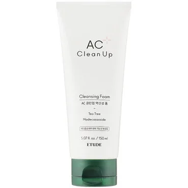 Пінка очищуюча для проблемної шкіри обличчя Etude House Ac Clean Up Cleansing Foam Foam Tea Tree Madecassoside
