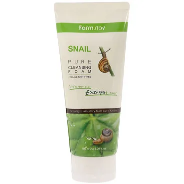Пінка очищаюча з муцином равлика FarmStay Snail Pure Cleansing Foam
