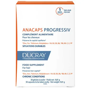 Харчова добавка проти випадіння волосся Ducray Anacaps Progressiv Anti Chute Capsule