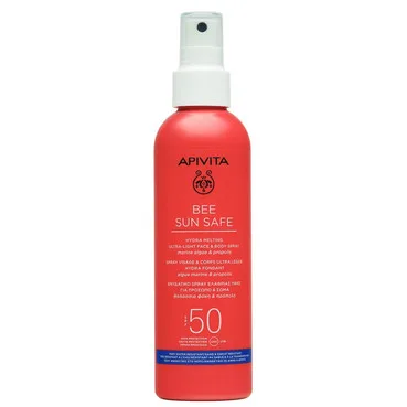 Сонцезахисний спрей для обличчя і тіла с SPF50 (УЦІНКА)Apivita Bee Sun Safe Hydra Melting Ultra Light Face & Body Spray SPF50