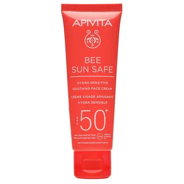 Сонцезахисний крем для обличчя заспокійливий з SPF50+Apivita Bee Sun Safe Hydra Sensitive Soothing Face Cream SPF50+