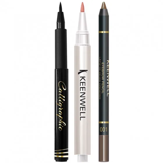 Keenwell Pack Calligraphic + Serum Gloss + Eyebrow Pencil - Підводка для очей + Сироватка для губ + Олівець для брів