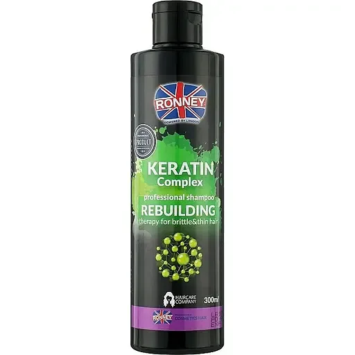 Шампунь для відновлення тонкого та ламкого волосся Ronney Professional Keratin Complex Rebuilding 300 мл