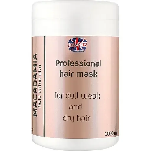 Маска для сухого та ослабленого волосся Ronney Professional Holo Shine Star Macadamia 1 л