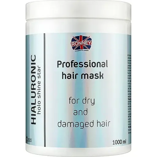 Маска для сухого та пошкодженого волосся Ronney Professional Holo Shine Star Hialuronic 1 л