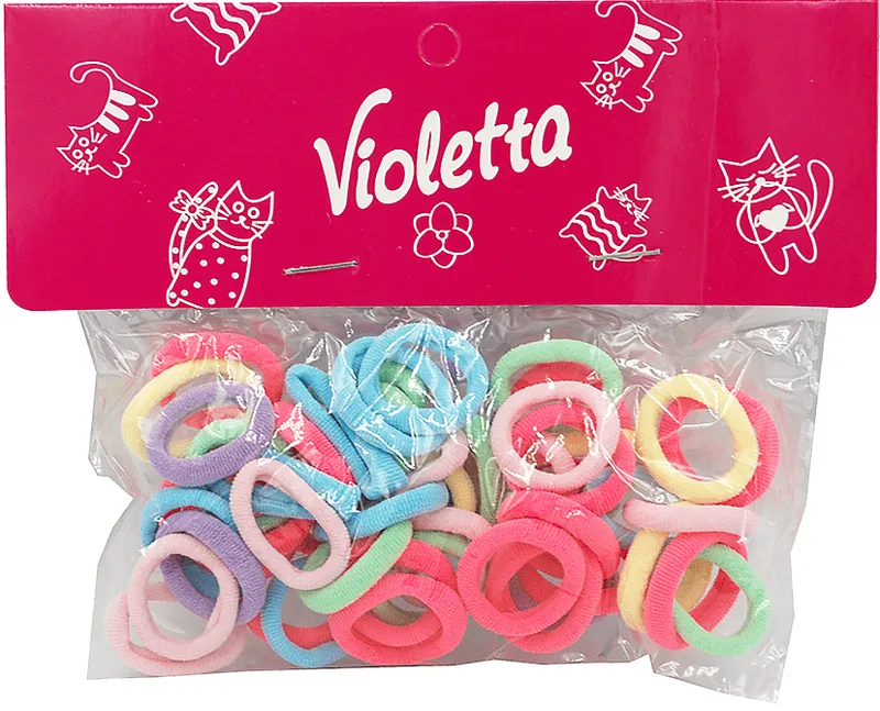 Дитячий набір Violetta яскравих резиночек для волосся 50 шт.