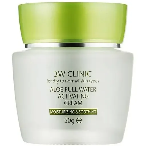 Крем для обличчя 3W Clinic Aloe Full Water Activating Cream зволожуючий 50 мл