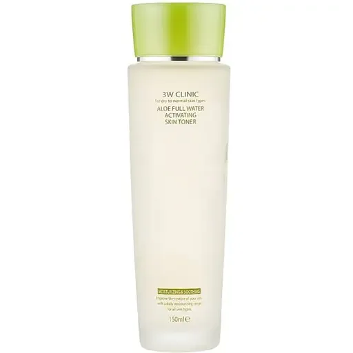 Тонер для обличчя 3W Clinic Aloe Full Water Activating Skin Toner зволожуючий 150 мл