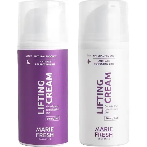 Набір денний + нічний крем для обличчя Marie Fresh Cosmetics Anti-age Perfecting Line Lifting для жирної та комбінованої шкіри (2 шт. х 30 мл)