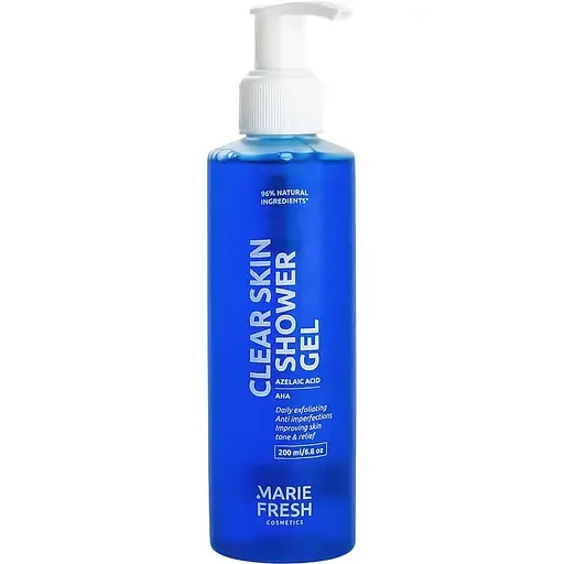 Гель для душу з азелаїновою кислотою 200 мл Marie Fresh Cosmetics clear skin shower gel with azelaic acid