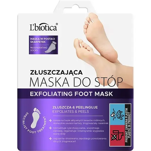 Маска-шкарпетки для стоп L'biotica Home Spa відлущування та пілінг одна пара