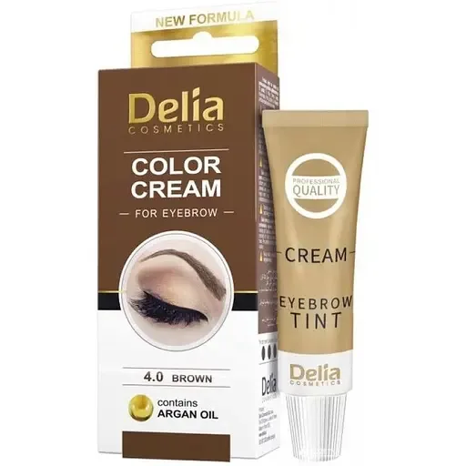 Крем-фарба для брів Delia Cosmetics відтінок 4.0 коричнева 15 мл