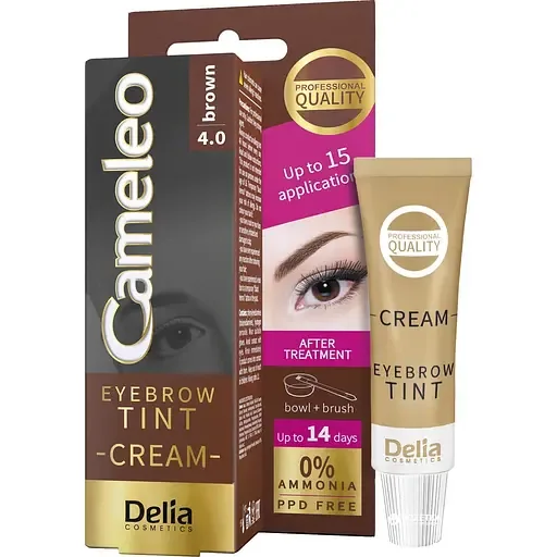 Крем-фарба для брів Delia Cosmetics Cameleo відтінок 3.0 темно-коричнева 15 мл