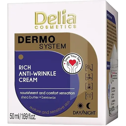 Крем для обличчя Delia Cosmetics Dermo System Rich Anti-Wrinkle Cream 50 мл