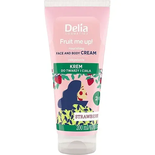 Крем для обличчя та тіла Delia Cosmetics Fruit Me Up! з ароматом полуниці 200 мл