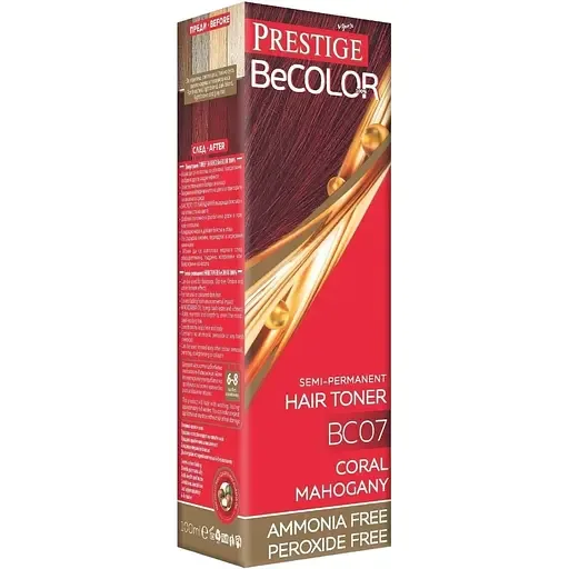 Тонувальний бальзам для волосся Vip's Prestige BeColor 100% відтінок BC 07 (Кораловий махагон) 100 мл
